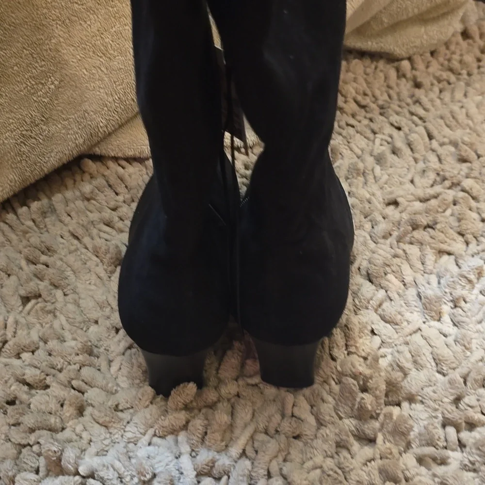 Worthington Women's Size 6.5 Black Over The Knee Brushed‎ 2 In Heel Boots